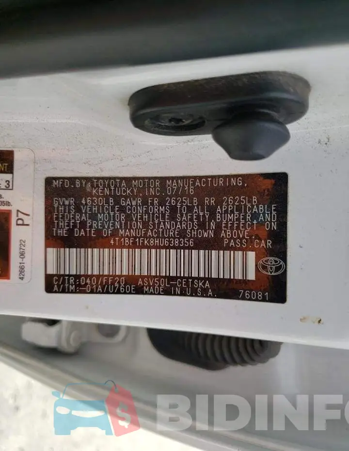 4T1BF1FK8HU638356 Photo# 10