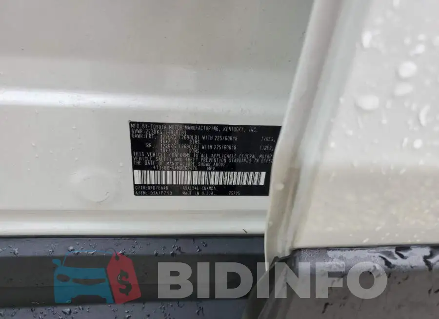 4T3B6RFV4MU062470 Photo# 10