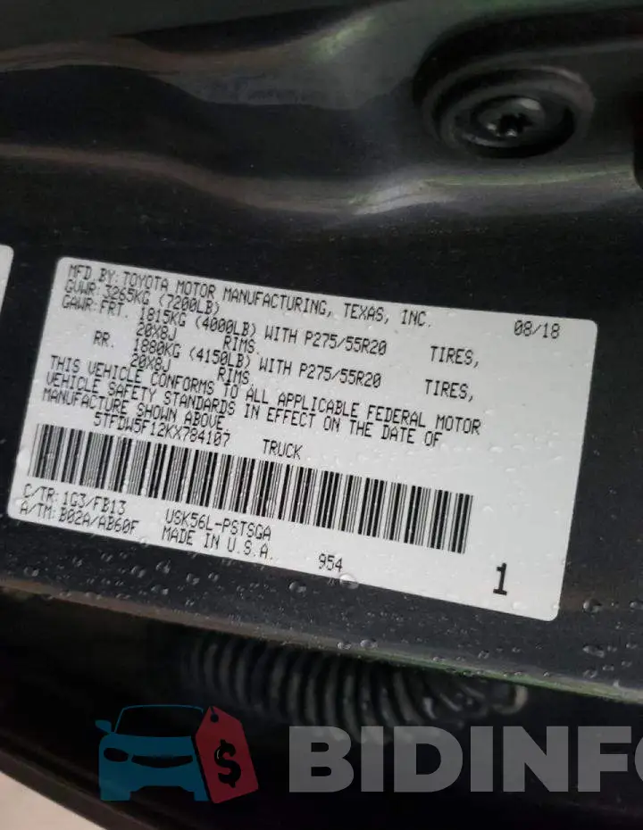 5TFDW5F12KX784107 Photo# 10