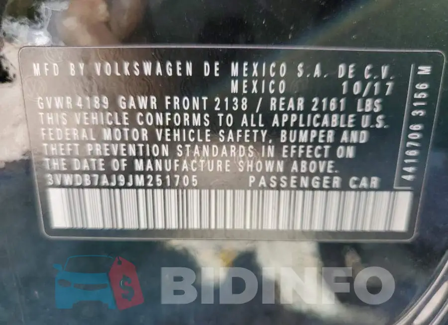 3VWDB7AJ9JM251705 Photo# 10