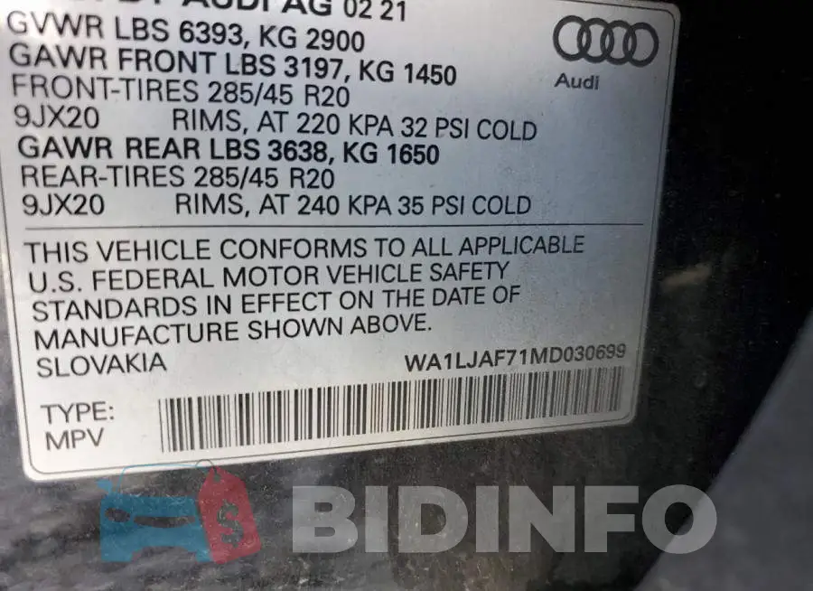 WA1LJAF71MD030699 Photo# 10