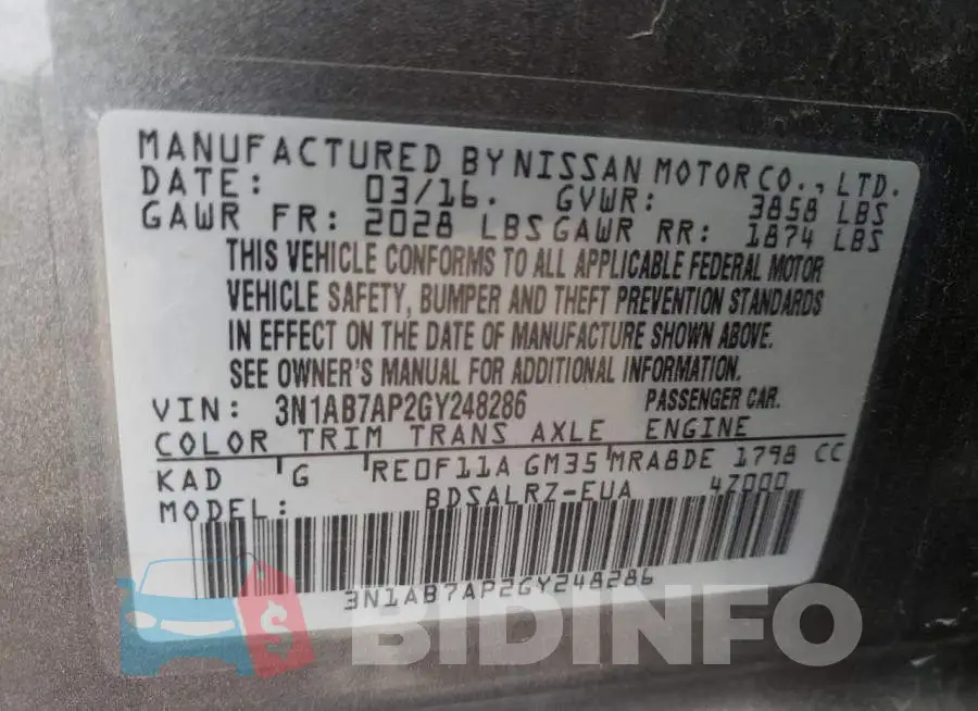 3N1AB7AP2GY248286 Photo# 10