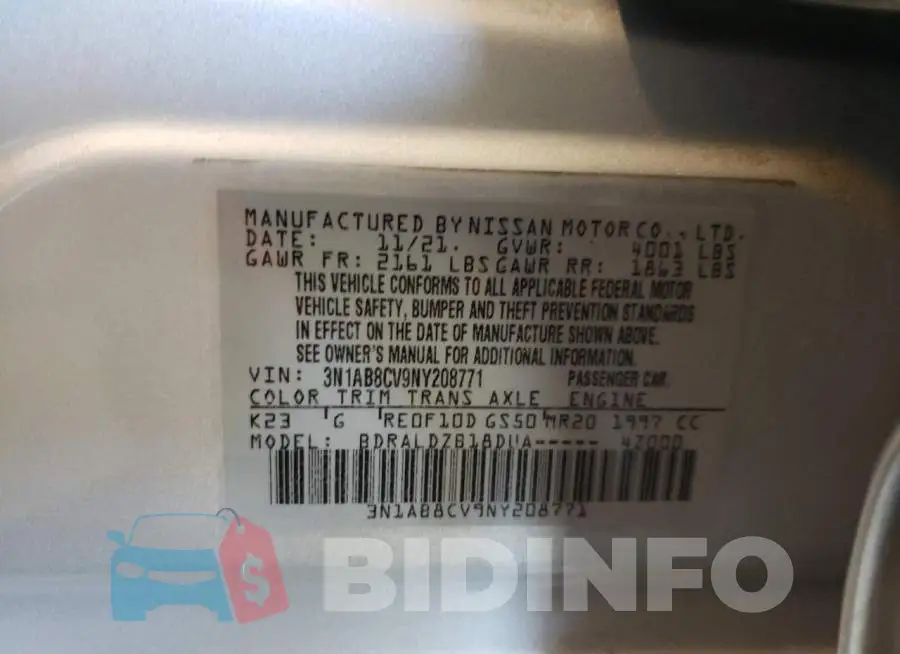3N1AB8CV9NY208771 Photo# 10