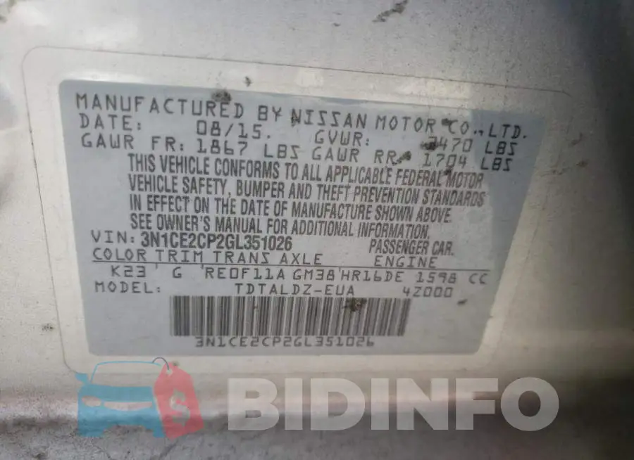 3N1CE2CP2GL351026 Photo# 10
