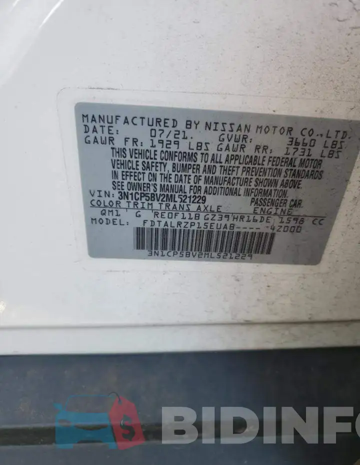 3N1CP5BV2ML521229 Photo# 10
