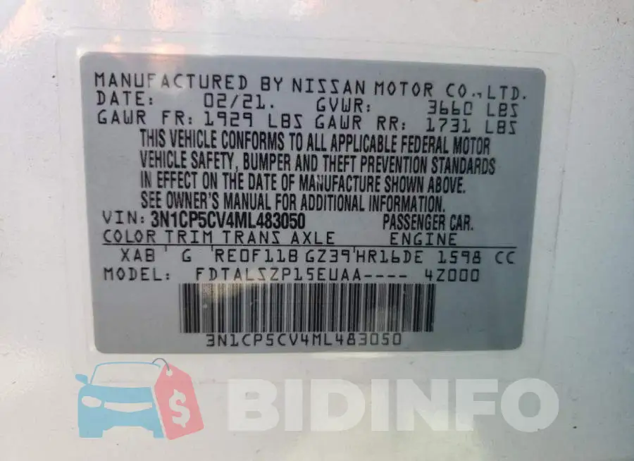 3N1CP5CV4ML483050 Photo# 10