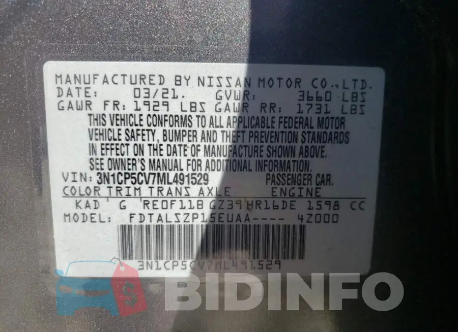 3N1CP5CV7ML491529 Photo# 10