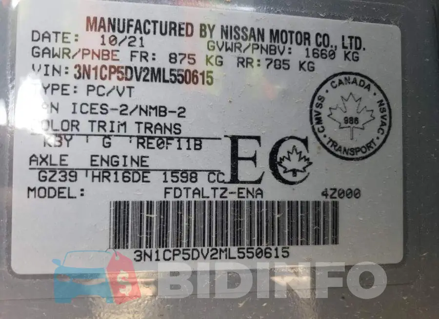 3N1CP5DV2ML550615 Photo# 10
