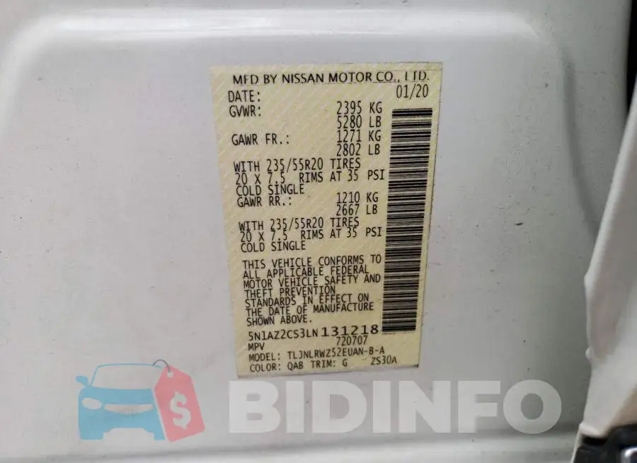 5N1AZ2CS3LN131218 Photo# 10