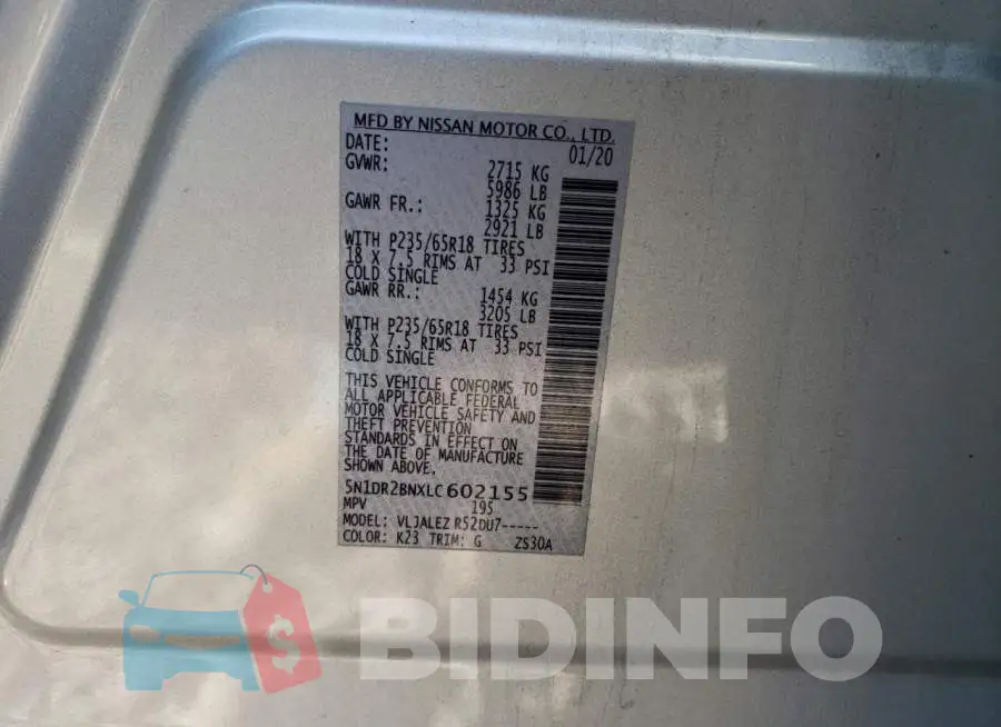 5N1DR2BNXLC602155 Photo# 10