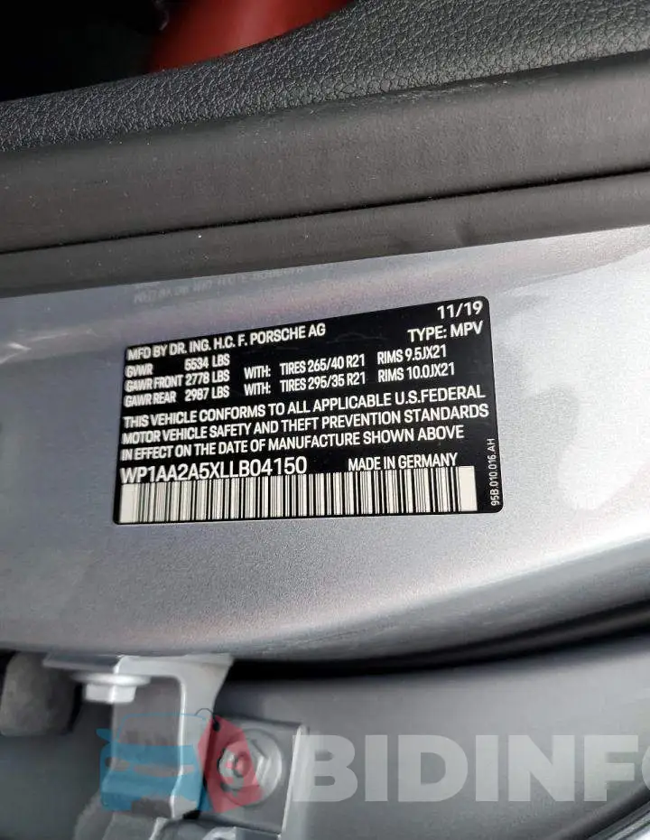 WP1AA2A5XLLB04150 Photo# 10