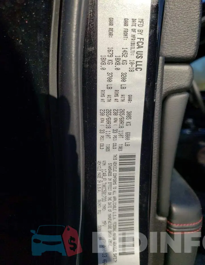 1C4RJFLTXKC581733 Photo# 10