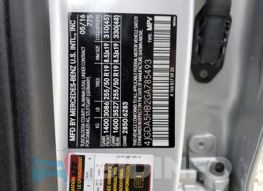 4JGDA5HB2GA785493 Photo# 10