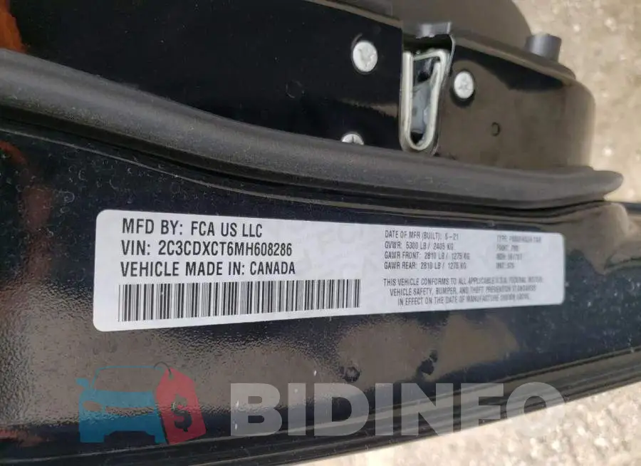 2C3CDXCT6MH608286 Photo# 10