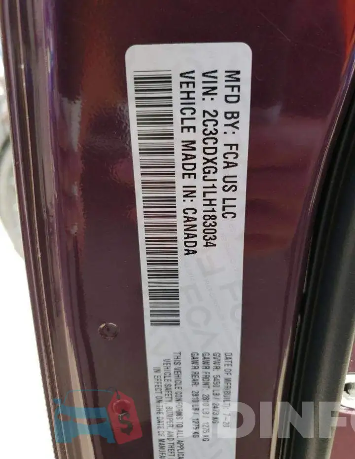 2C3CDXGJ1LH183034 Photo# 10