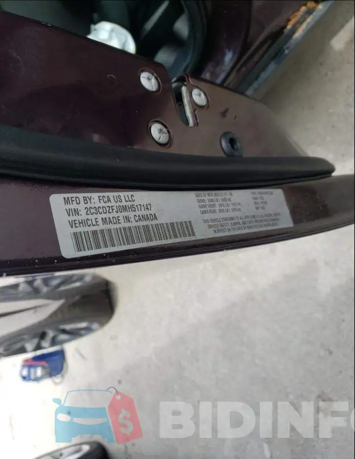 2C3CDZFJ0MH517147 Photo# 10