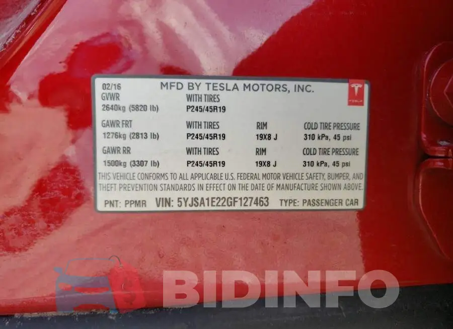 5YJSA1E22GF127463 Photo# 10