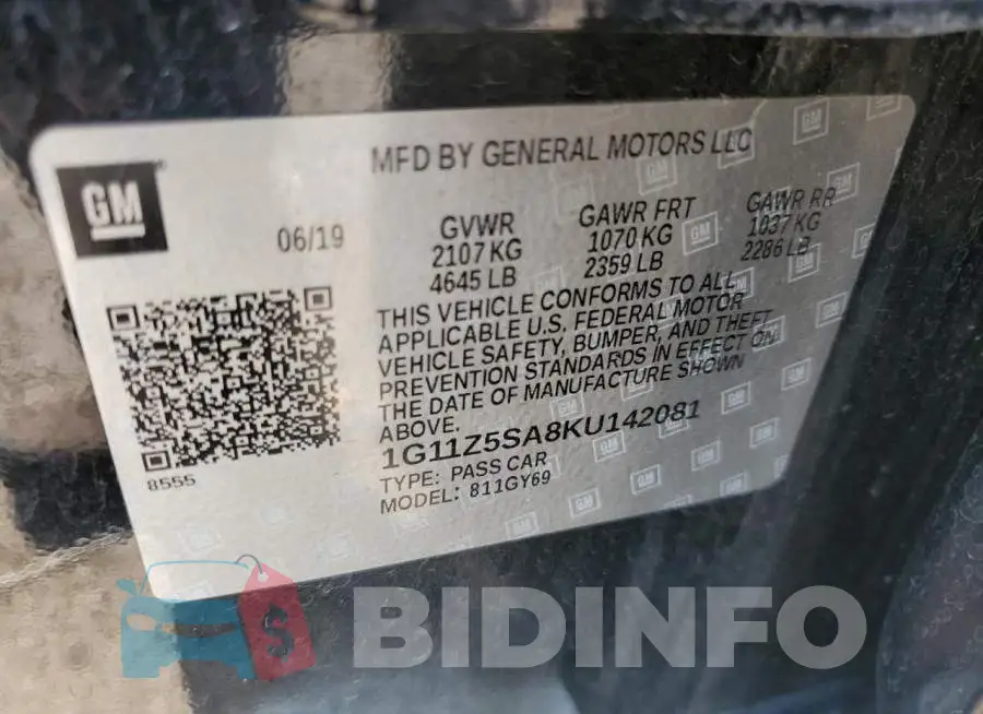 1G11Z5SA8KU142081 Photo# 10