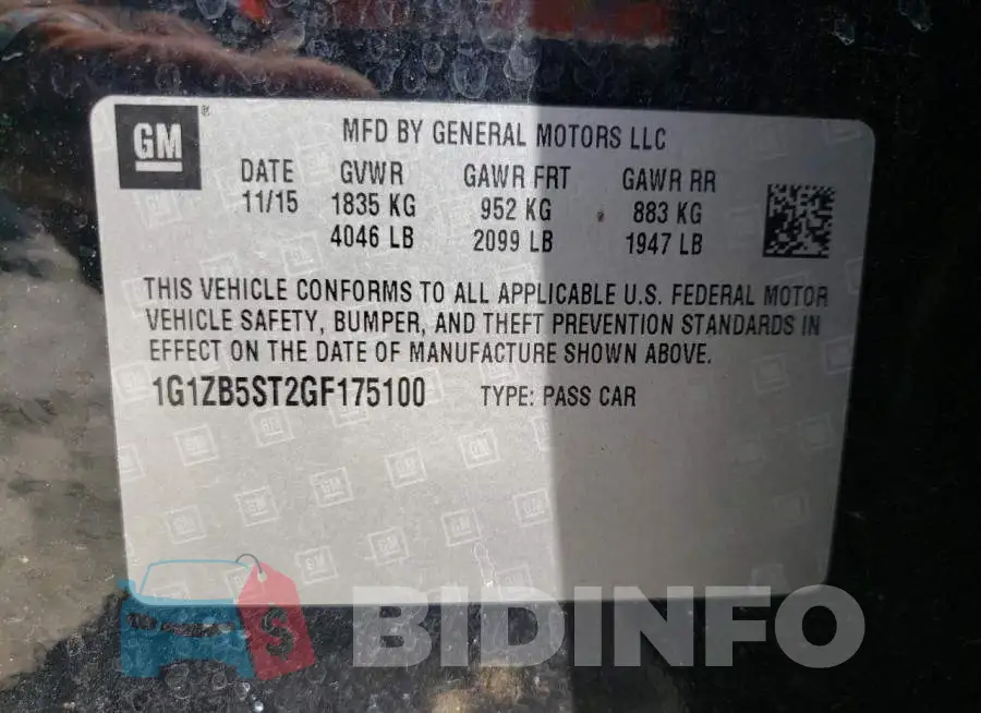 1G1ZB5ST2GF175100 Photo# 10