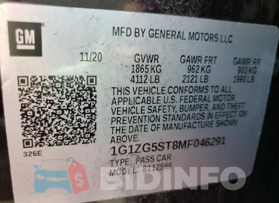 1G1ZG5ST8MF046291 Photo# 10