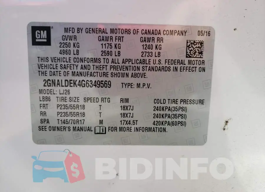 2GNALDEK4G6349569 Photo# 10