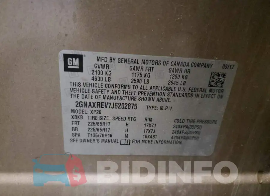 2GNAXREV7J6202875 Photo# 10