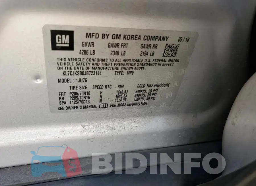 KL7CJKSB0JB723144 Photo# 10