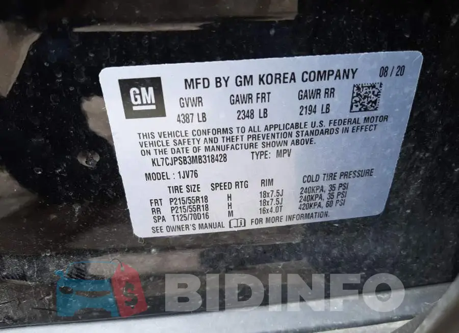 KL7CJPSB3MB318428 Photo# 10