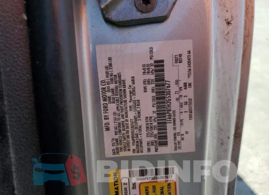 1FA6P8TH2G5307677 Photo# 12