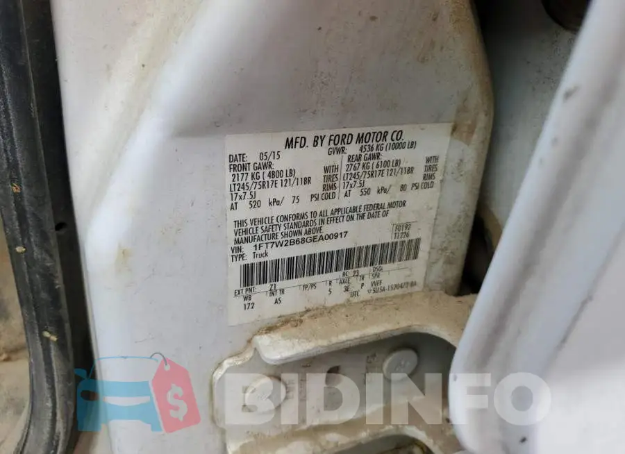 1FT7W2B68GEA00917 Photo# 10