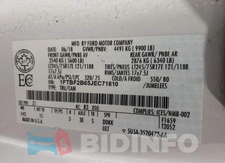 1FTBF2B65JEC71810 Photo# 10