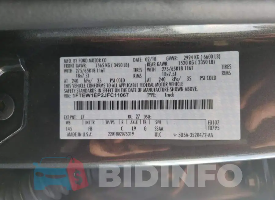 1FTEW1EP2JFC11067 Photo# 10
