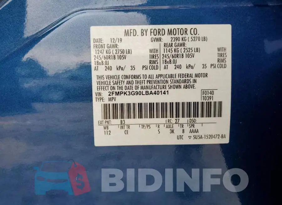 2FMPK3G90LBA40141 Photo# 10