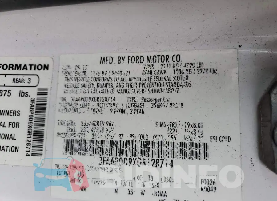 3FA6P0D9XGR128714 Photo# 10