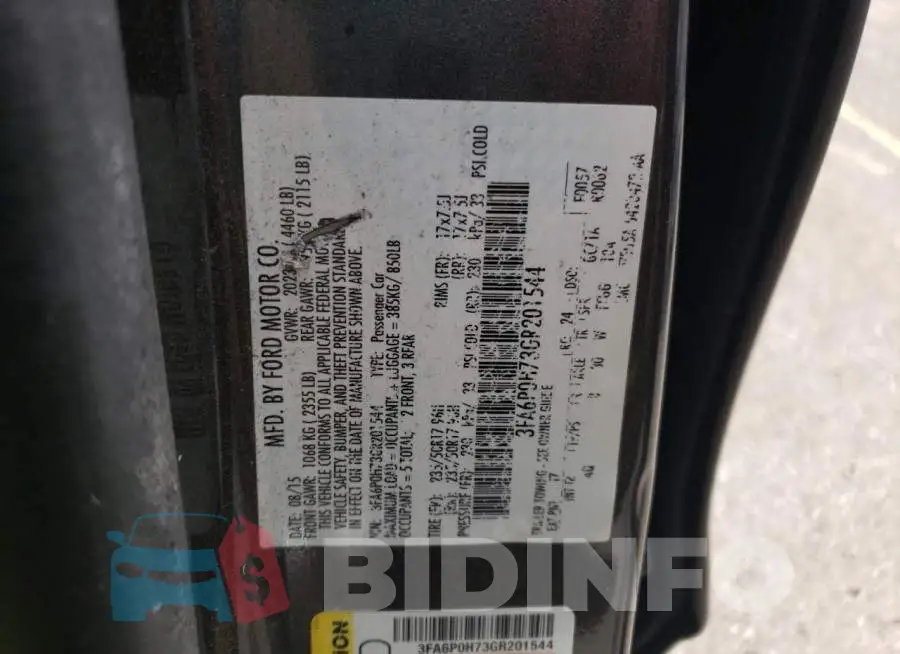 3FA6P0H73GR201544 Photo# 10