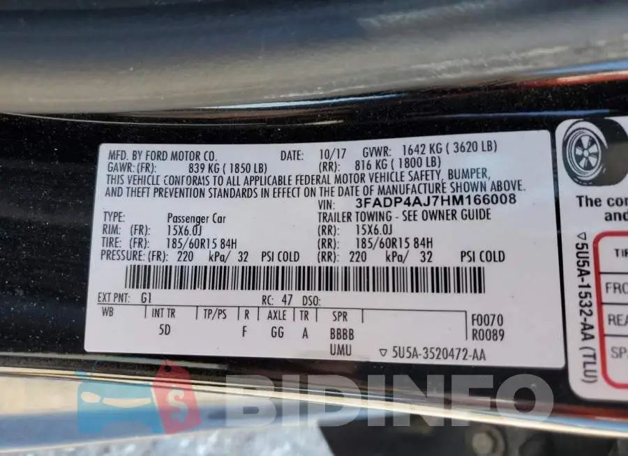 3FADP4AJ7HM166008 Photo# 10