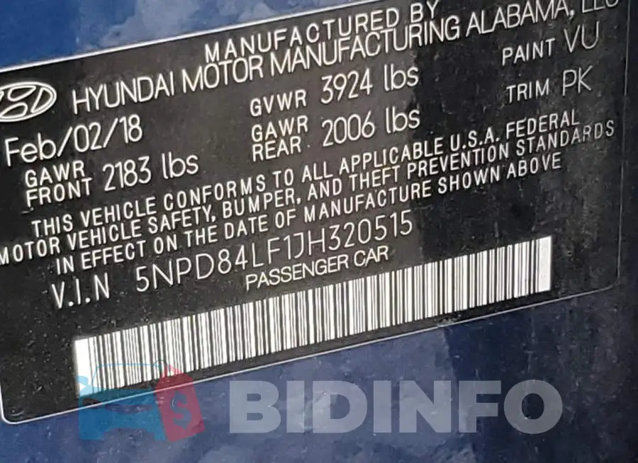 5NPD84LF1JH320515 Photo# 10