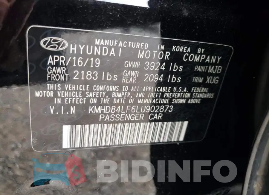 KMHD84LF6LU902873 Photo# 10