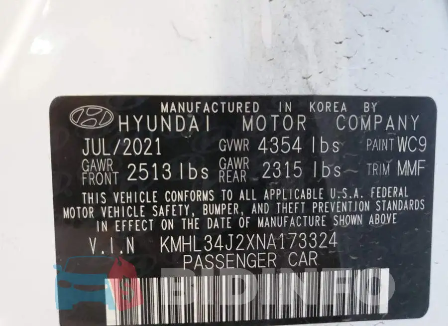 KMHL34J2XNA173324 Photo# 10