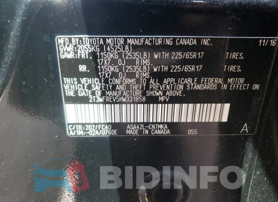 2T3WFREV5HW331858 Photo# 10