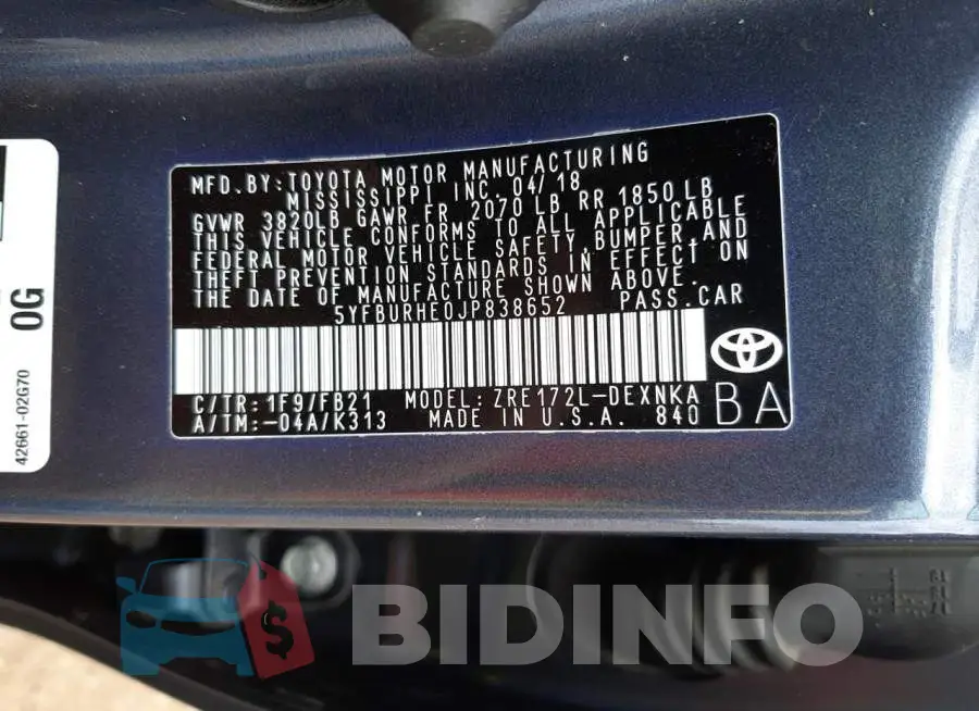 5YFBURHE0JP838652 Photo# 10