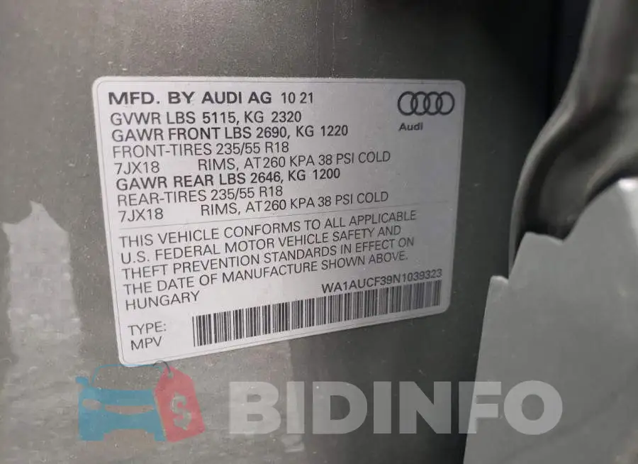 WA1AUCF39N1039323 Photo# 10