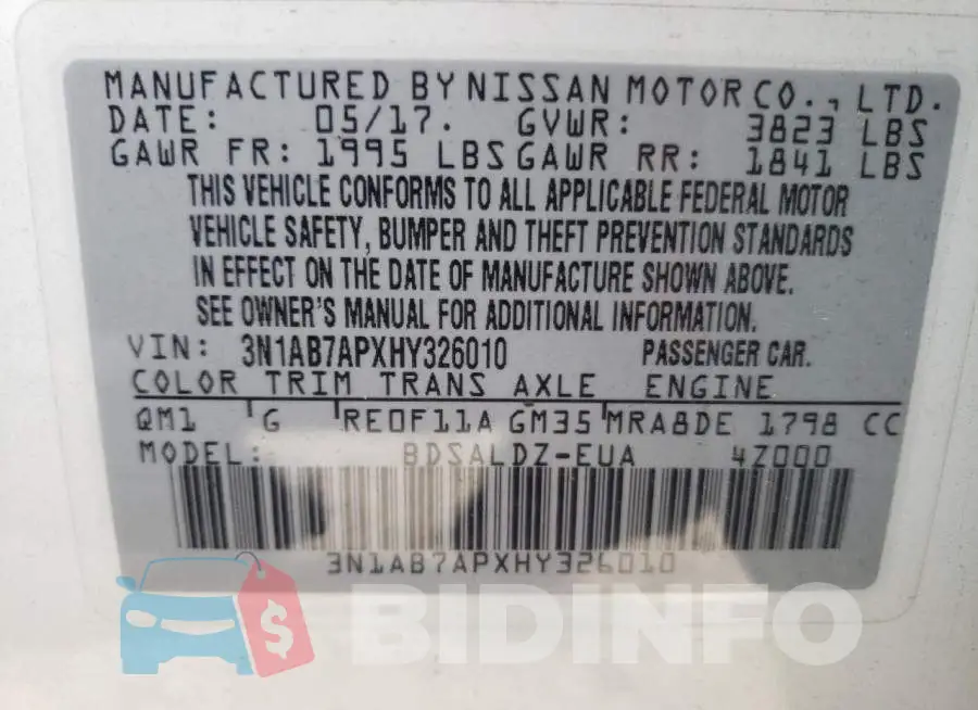 3N1AB7APXHY326010 Photo# 10
