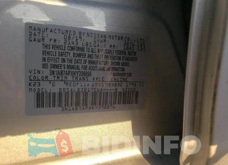 3N1AB7APXKY398896 Photo# 10