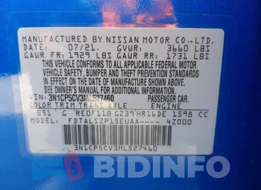 3N1CP5CV3ML527460 Photo# 12