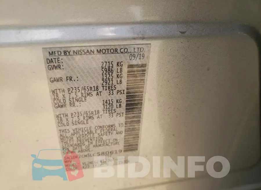 5N1DR2CM5LC580619 Photo# 10