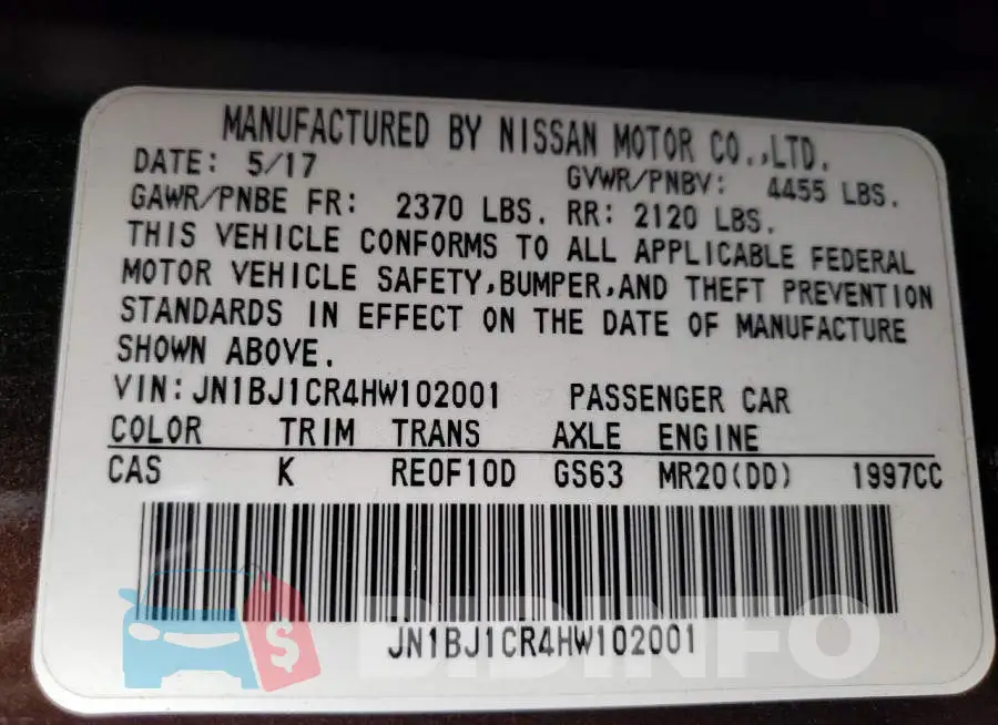 JN1BJ1CR4HW102001 Photo# 10