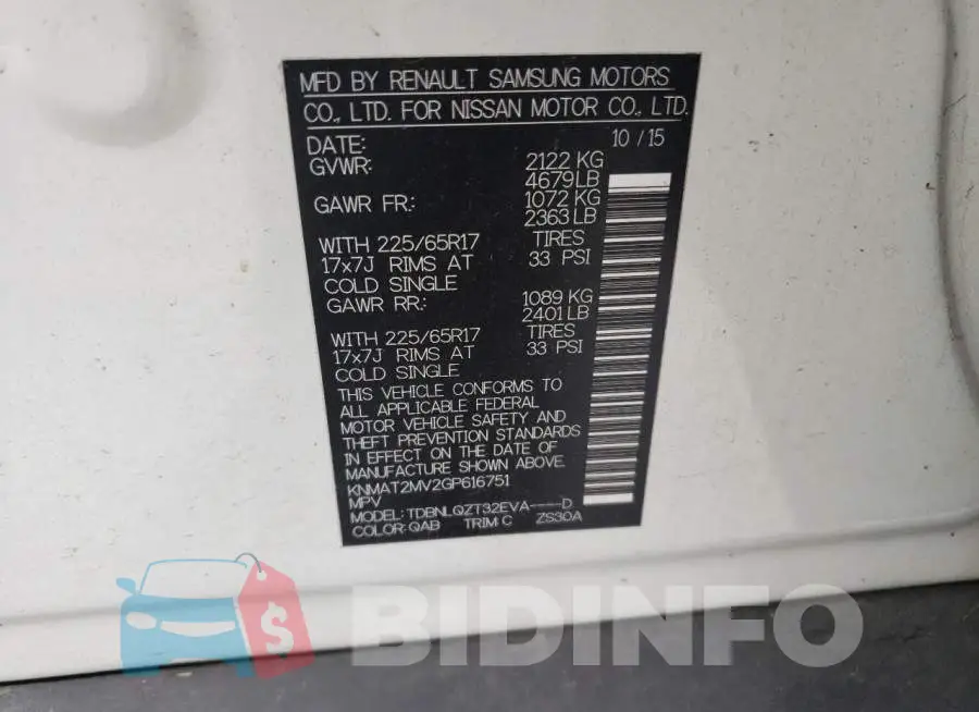 KNMAT2MV2GP616751 Photo# 10