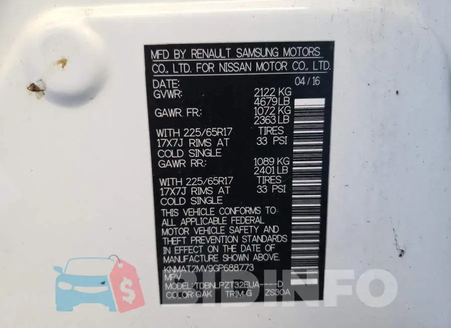 KNMAT2MV9GP688773 Photo# 10