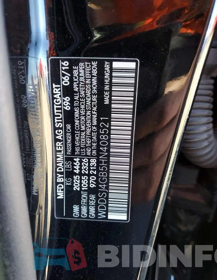 WDDSJ4GB5HN408521 Photo# 10